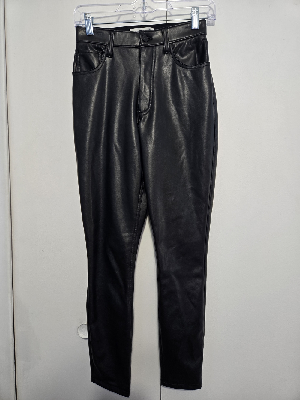 Abercrombie & Fitch Vegan Leather Skinny High Rise Pants Black Size 25